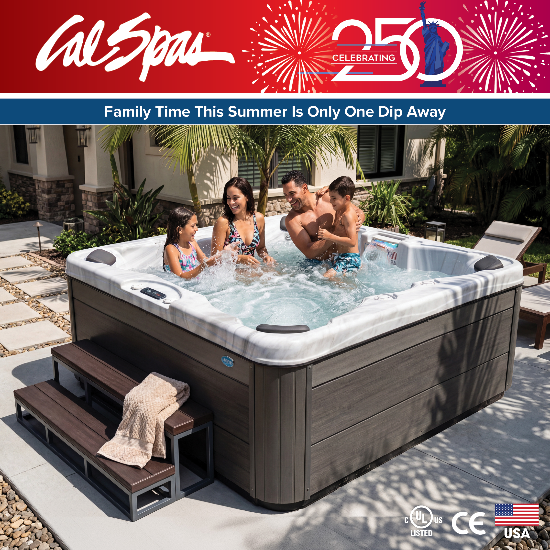 Calspas hot tub being used in a family setting - Kolkata